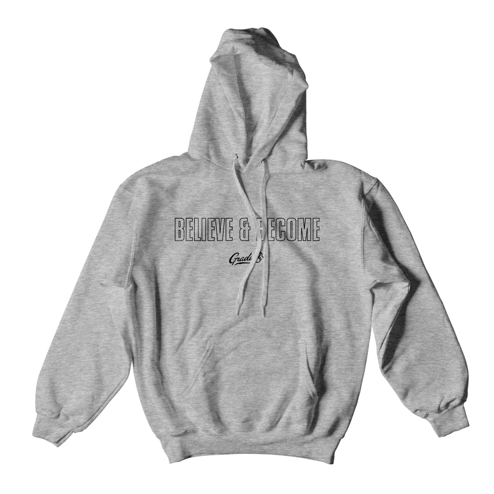 Believe & Become Outline Premium Hoodie - Heather Grey