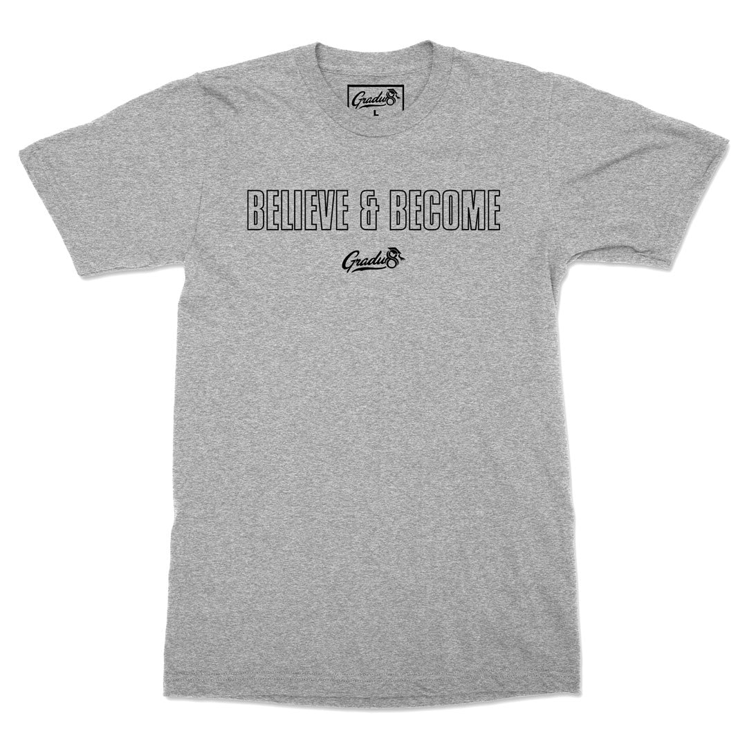 Believe & Become Outline Premium T-shirt - Heather Grey