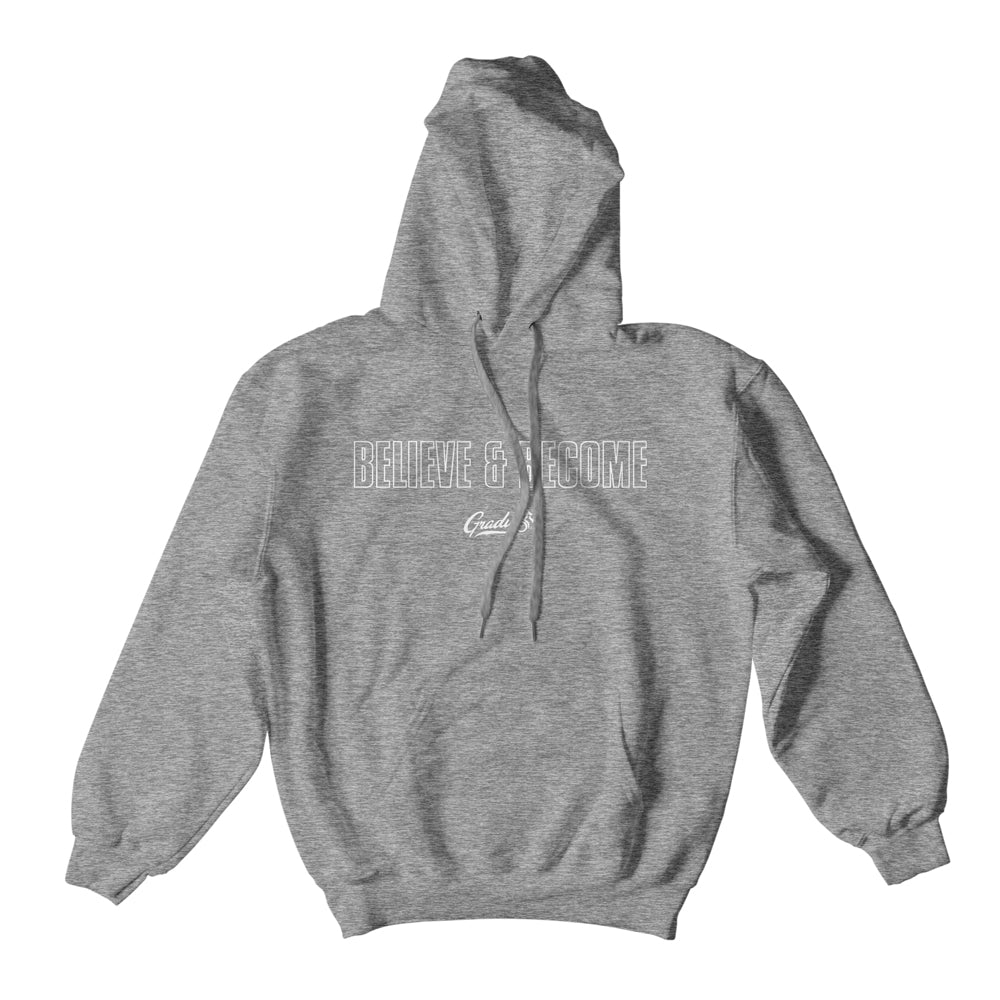 Believe & Become Outline Premium Hoodie - Heather Grey