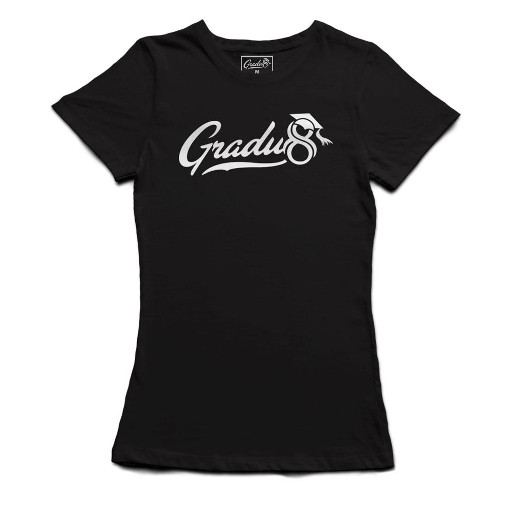 Women's Gradu8 Script Logo Premium T-shirt - Black