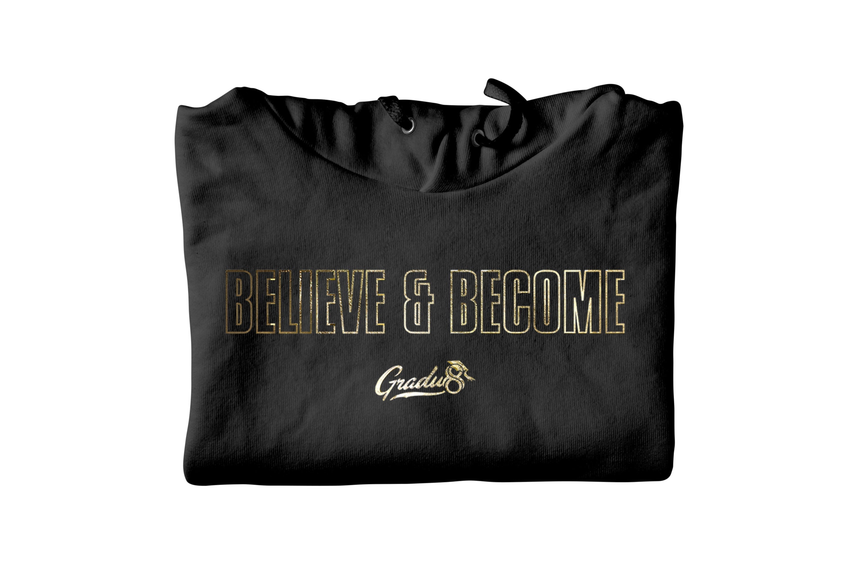 Believe & Become Outline Premium Hoodie - Black