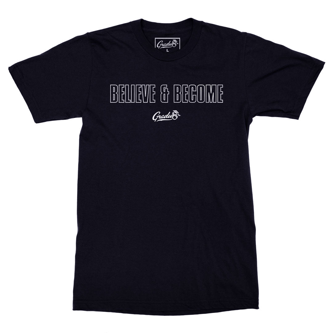 Believe & Become Outline Premium T-shirt - Navy Blue