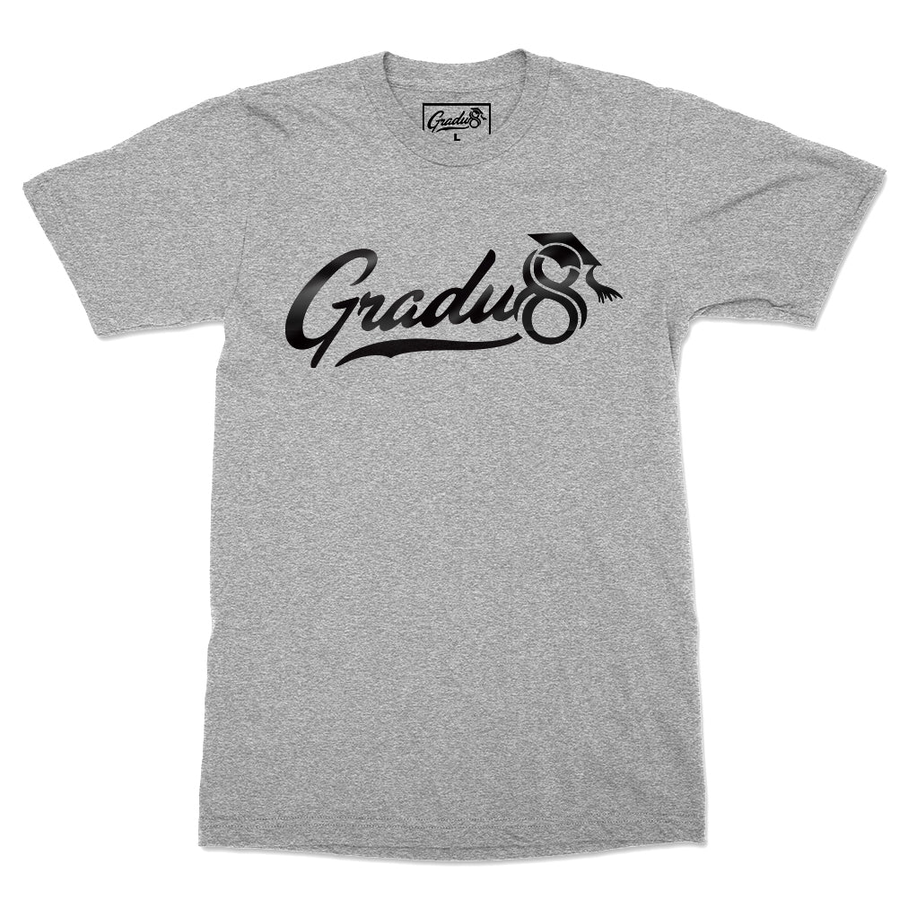 Gradu8 Script logo T-shirt - Heather Grey