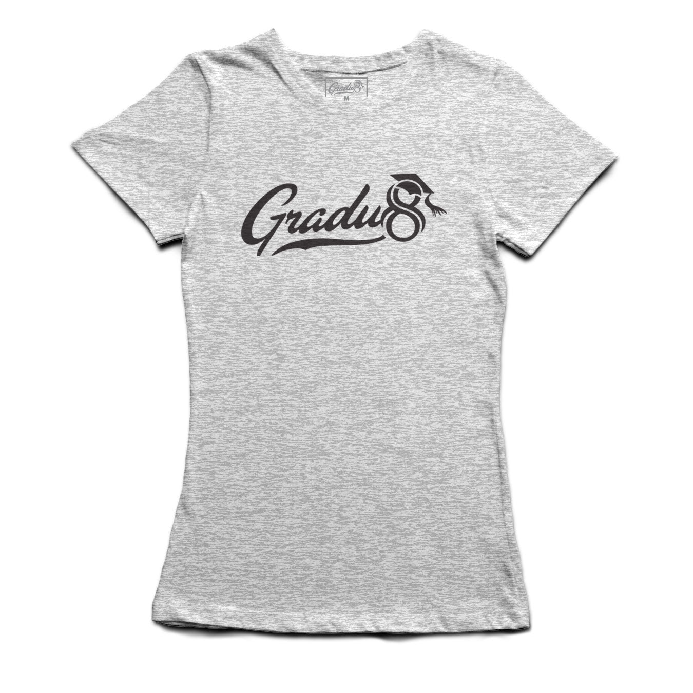 Women's Gradu8 Script Logo Premium T-shirt - Heather Gray