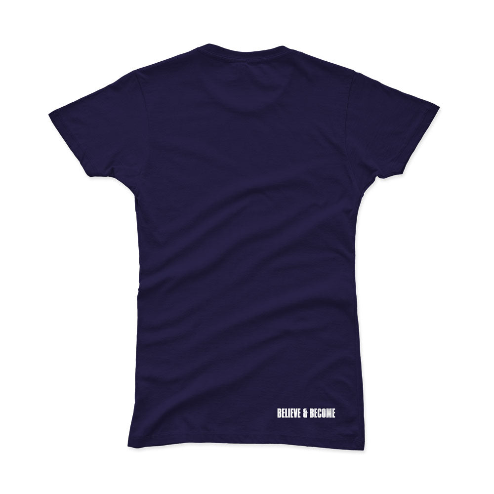 Women's Gradu8 Script Logo Premium T-shirt - Navy Blue