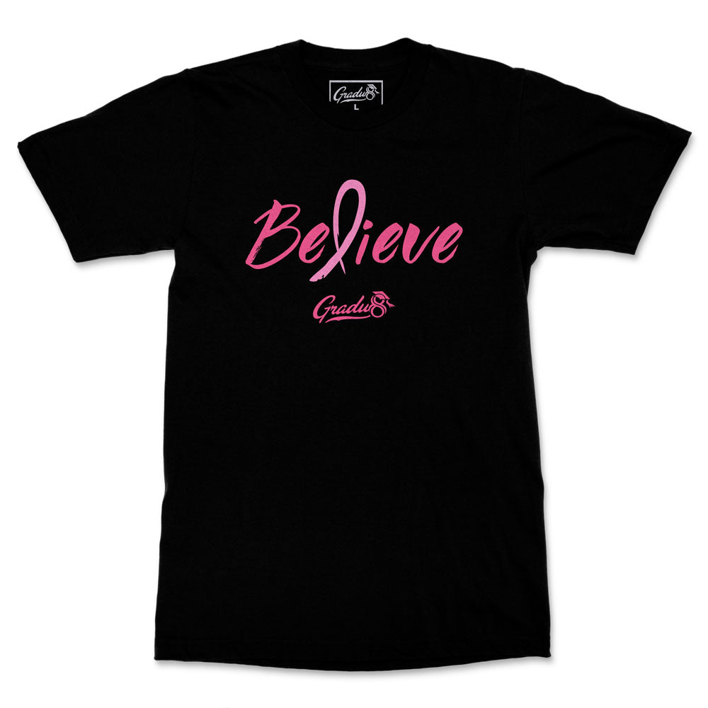 Believe: Men's Breast Cancer Awareness Limited Edition Set, Black T-shirt & Core Fleece  Bag