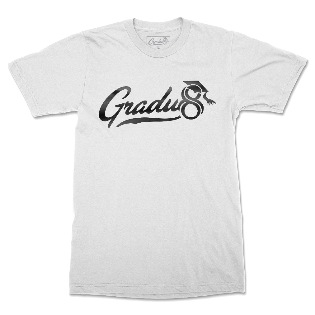 Gradu8 Script logo T-shirt - White