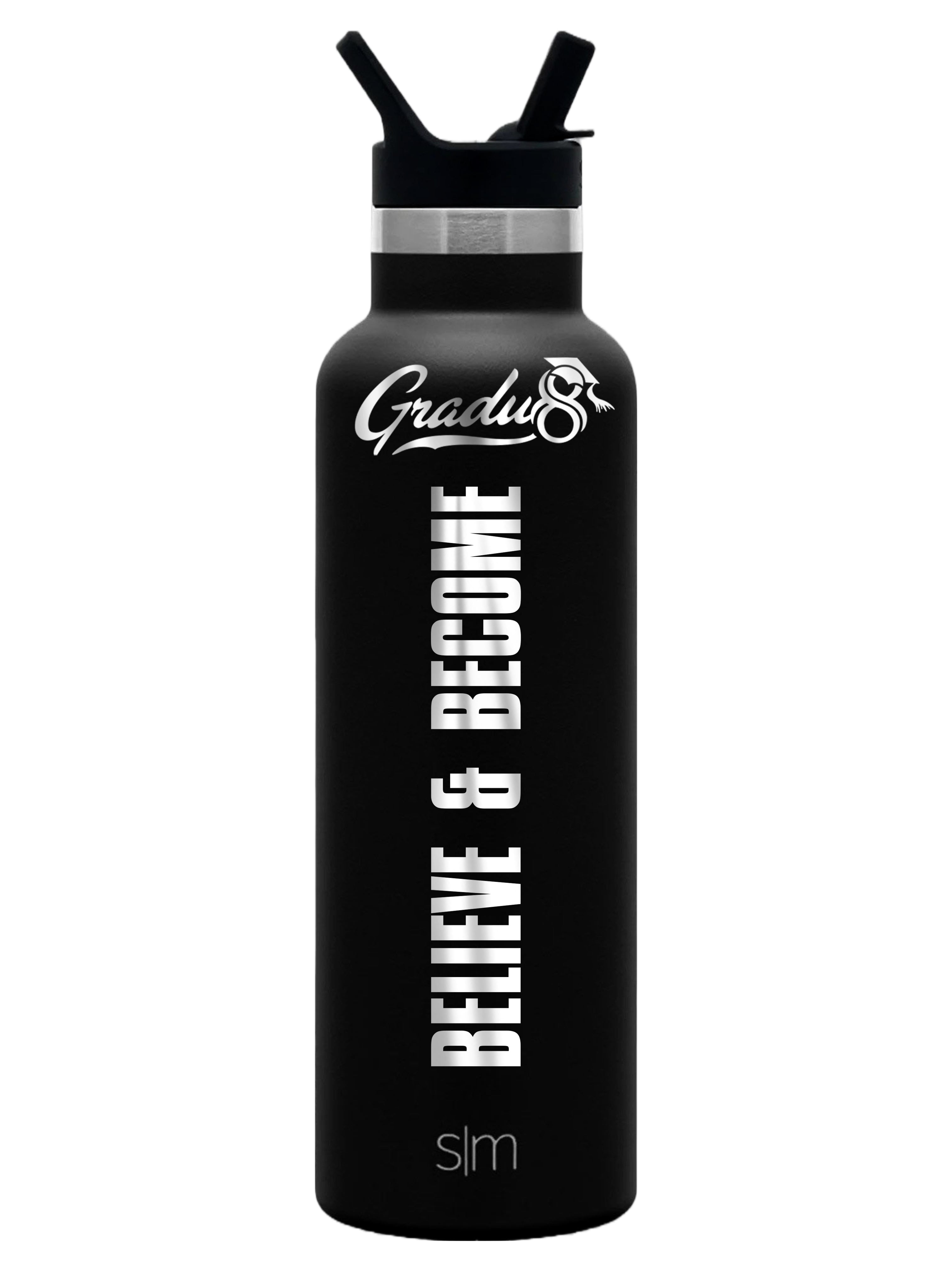 Gradu8 Believe & Become Ascent Water Bottle with Straw Lid - 20oz