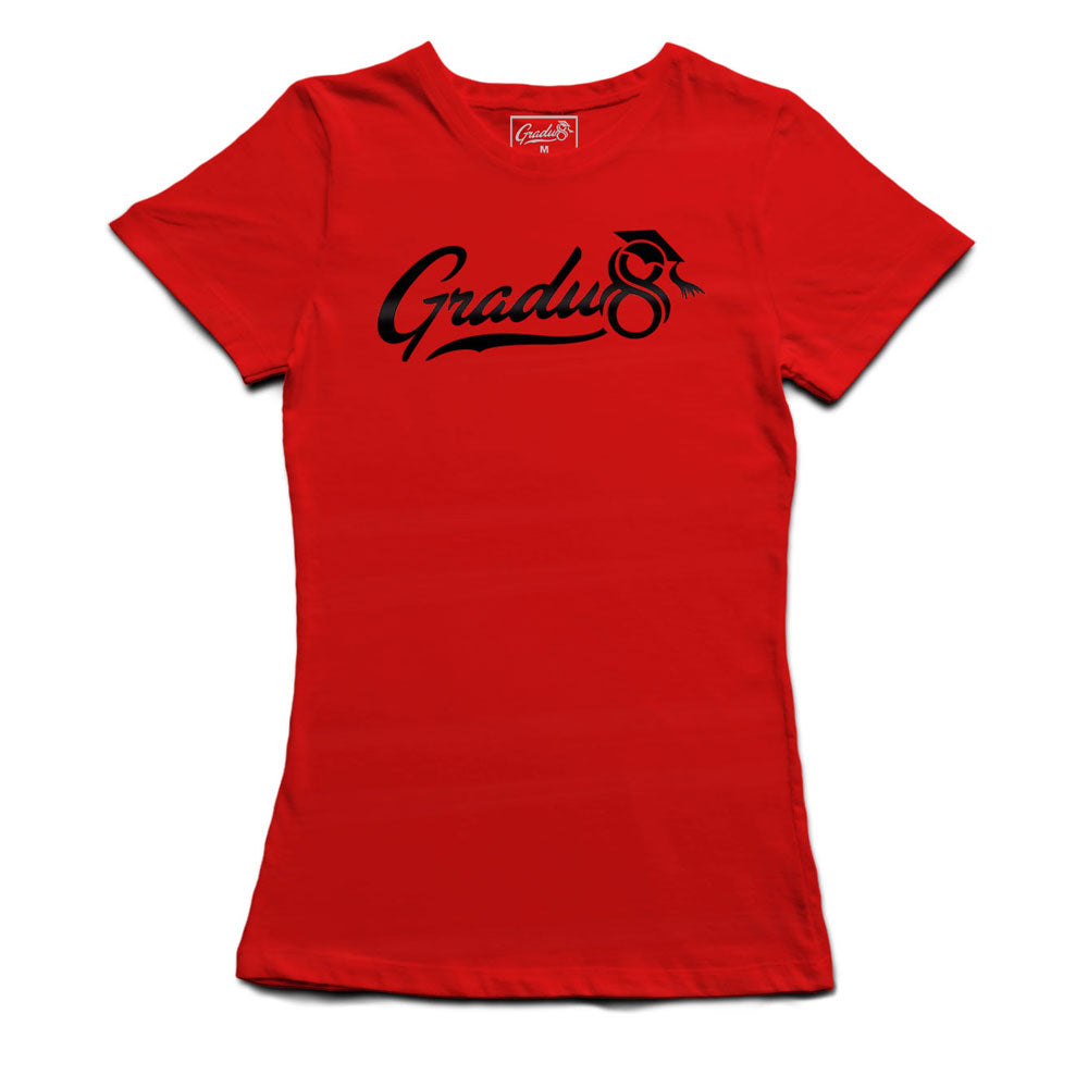 Women's Gradu8 Script Logo Premium T-shirt - Red