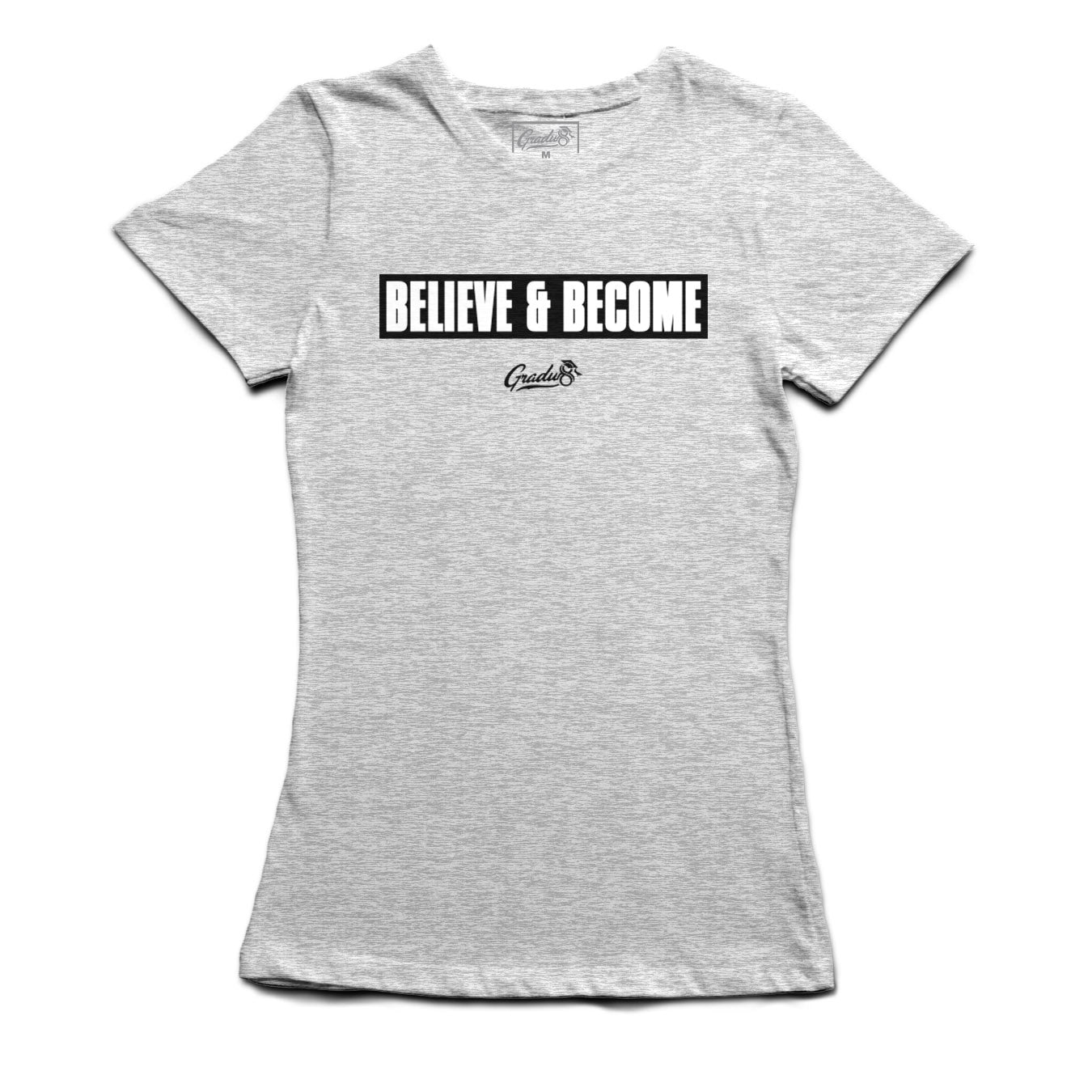 Women's Believe & Become Black Label Premium T-shirt - Heather Grey